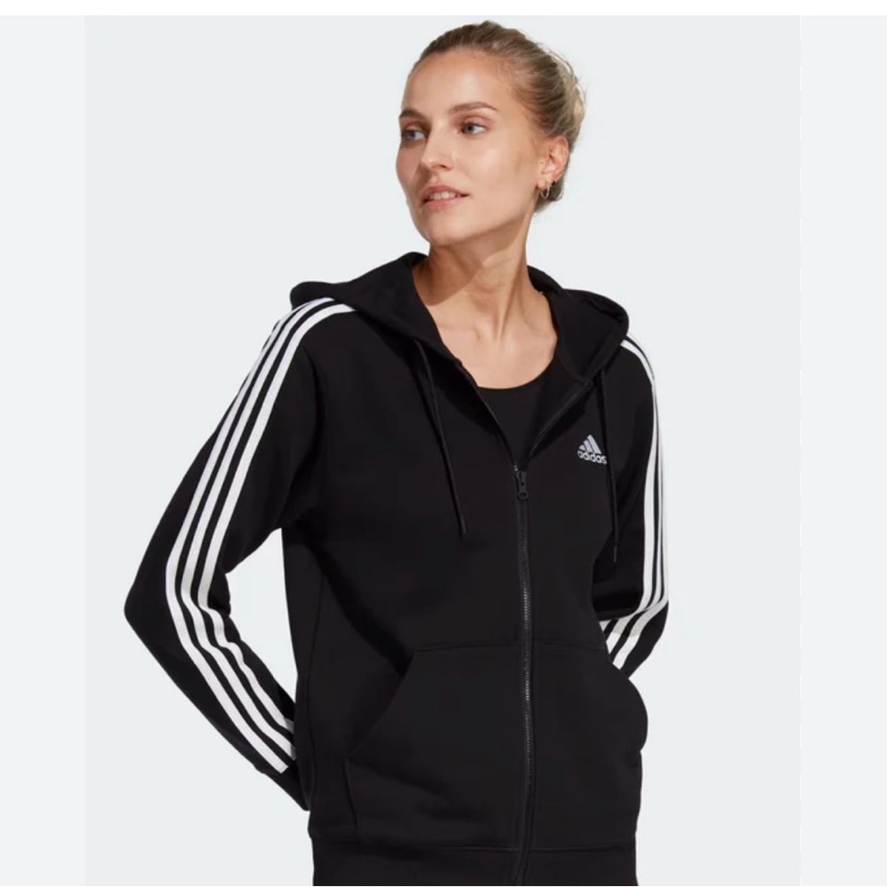 NWOT Adidas Size M Three Stripe Zip Up Hoodie